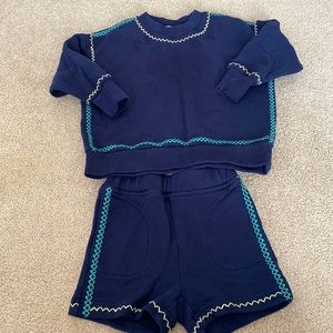 Something Navy toddler girls sweat set
